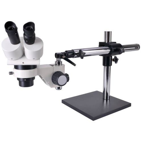 Omano OM1030-JW11-10X-30X - Dual Power Boom - Inspection Microscope with LED Ring Light