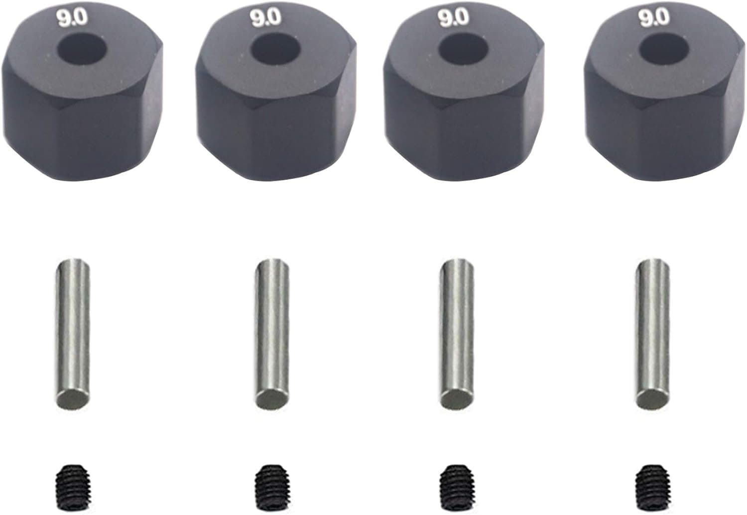 Share Goo Aluminum Alloy 12mm Wheel Drive Hex Hub Adapter with Pins Compatible with Axial SCX10 90046 Tamiya CC01 1/10 RC Crawler Car (9mm Thickness)