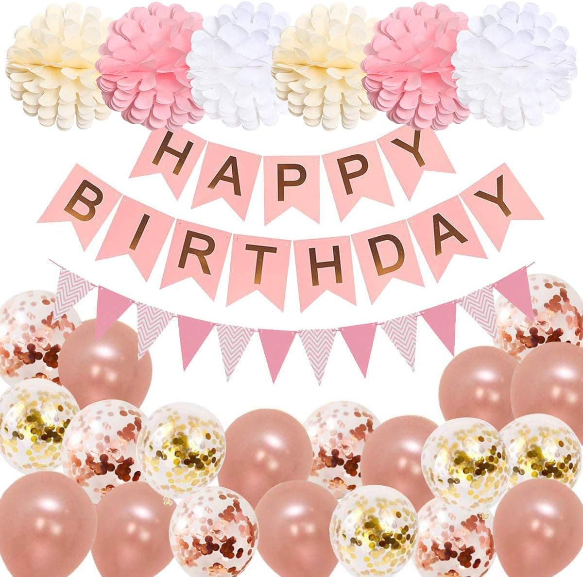 Happy Birthday Decorations Women,Happy Birthday Banner Birthday Party Supplies