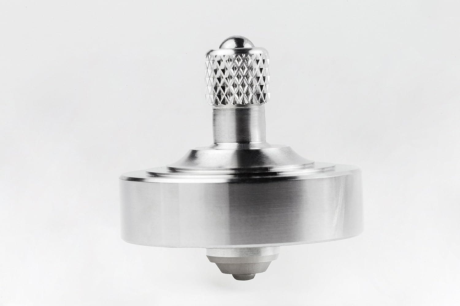 RollSpin - The First-Ever of a Totem Top & Anti Stress Ball. Prestigious Spin Tops Toy Spinning 5-7 min. EDC Gadget Fidget Toy for Relaxing Anywhere with Almost Forever Spin Time (Titanium, Regular)