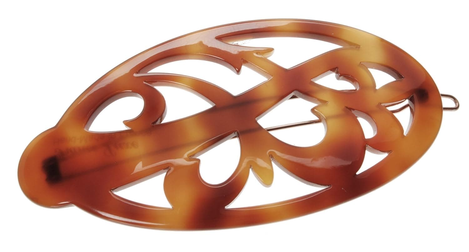 France Luxe Scrollwork Tige Boule Barrette - Tortoise