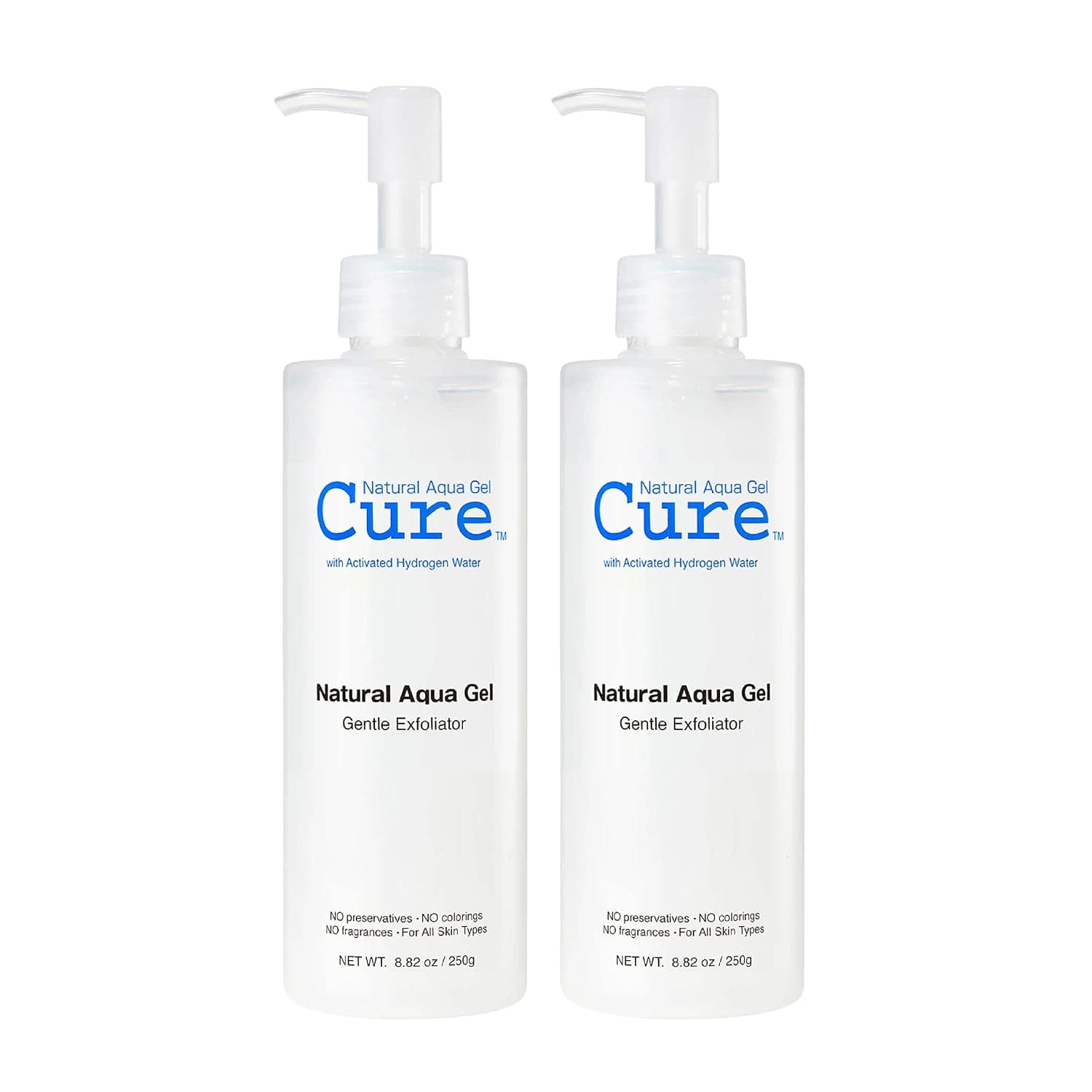 Toyo - Cure Aqua Gel Gentle Exfoliator - Facial/Full-body Peeling Gel, Water-based Exfoliator, Dead Skin Remover for Bright, Youthful Skin, 250ml. - 2 Pack