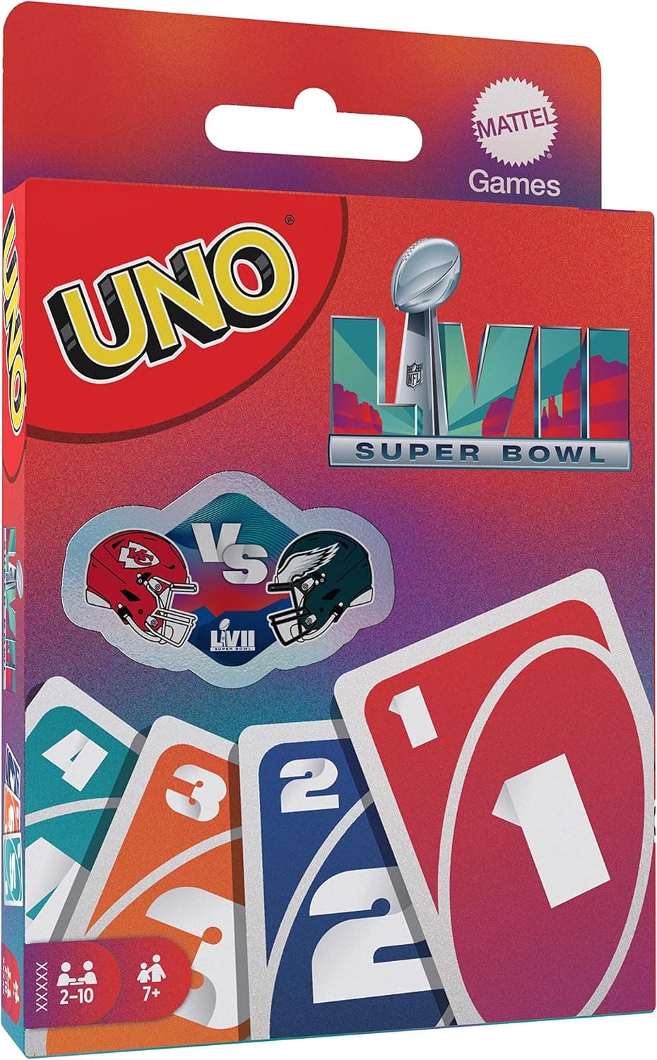 Mattel Games UNO NFL LVII Card Game for Kids, Adults, Family and Game Night with Special "Touchdown" Rule for 2-10 Players