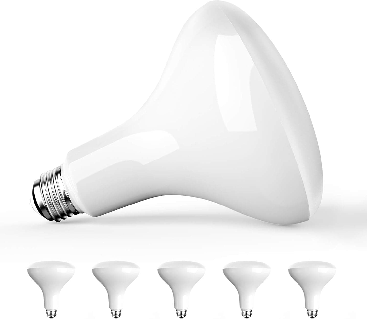 Amico 6 Pack BR40 LED Bulb 13W=85W, 4000K Cool White, 1050 LM, E26 Base, Dimmable, Indoor Flood Light for Cans - UL