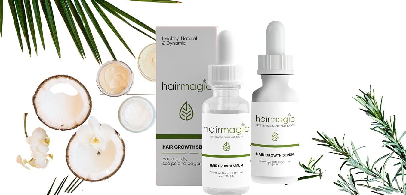 The Hair Magic Growth Serum For Thicker Longer Fuller Healthier Hair, Prevent Hair Loss, All Natural Rich Serum for Men, Women And All Hair Types 60mL 2oZ