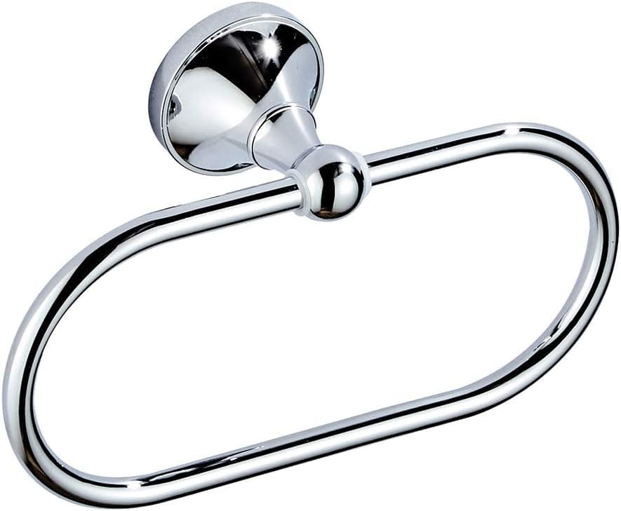 Aothpher Brass Towel Ring Oval Contemporary Bathroom Hand Towel Holder Wall Mounted，Silver Finish