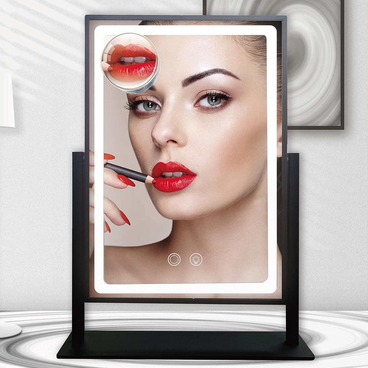 Tikimilor 21" Large Makeup Mirror with Lights Vanity Mirror Lighted Hollywood Mirror with LED