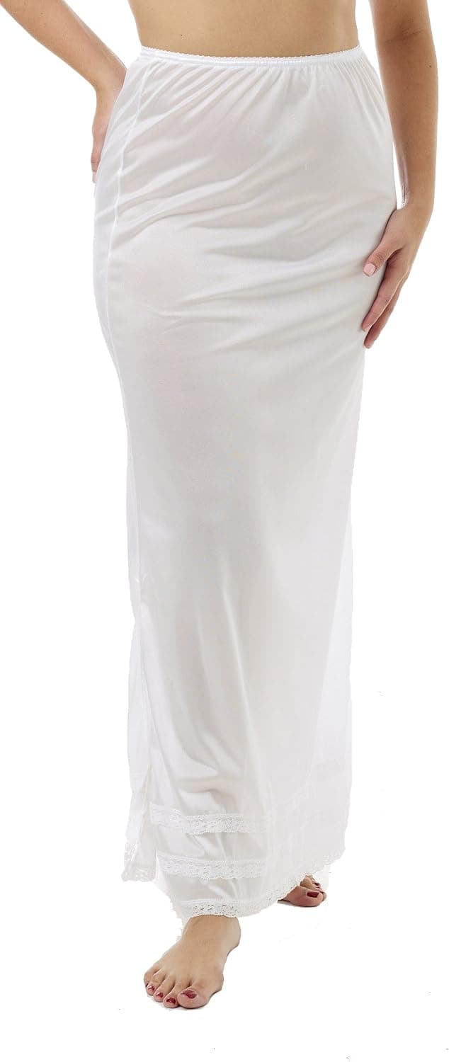 Underworks Nylon Maxi Length Half Slips with Snip a Length