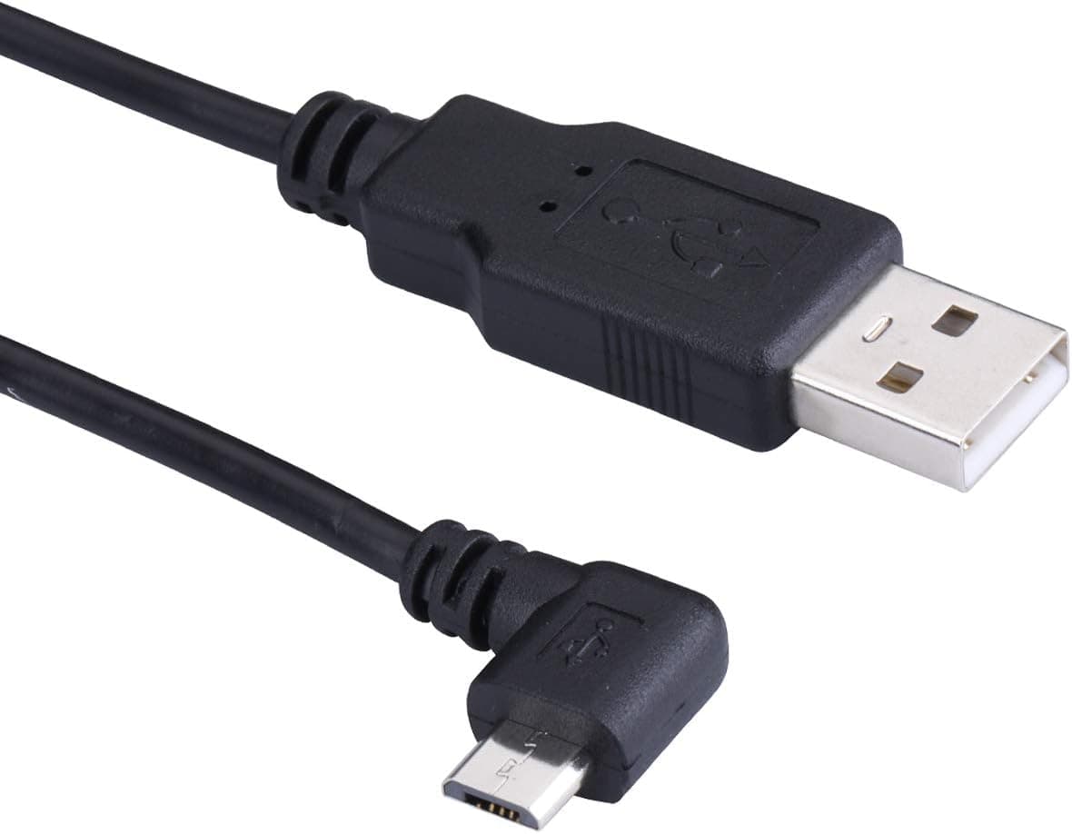 LARRITS Extra Long 15FT USB 2.0 A to Micro B USB Cable 90 Degree Right Angle Charge Cord with 5pc Wiring Clips for Car Dash Cam GPS Navigation DVR Digital Camera Camcorder Security Cam…
