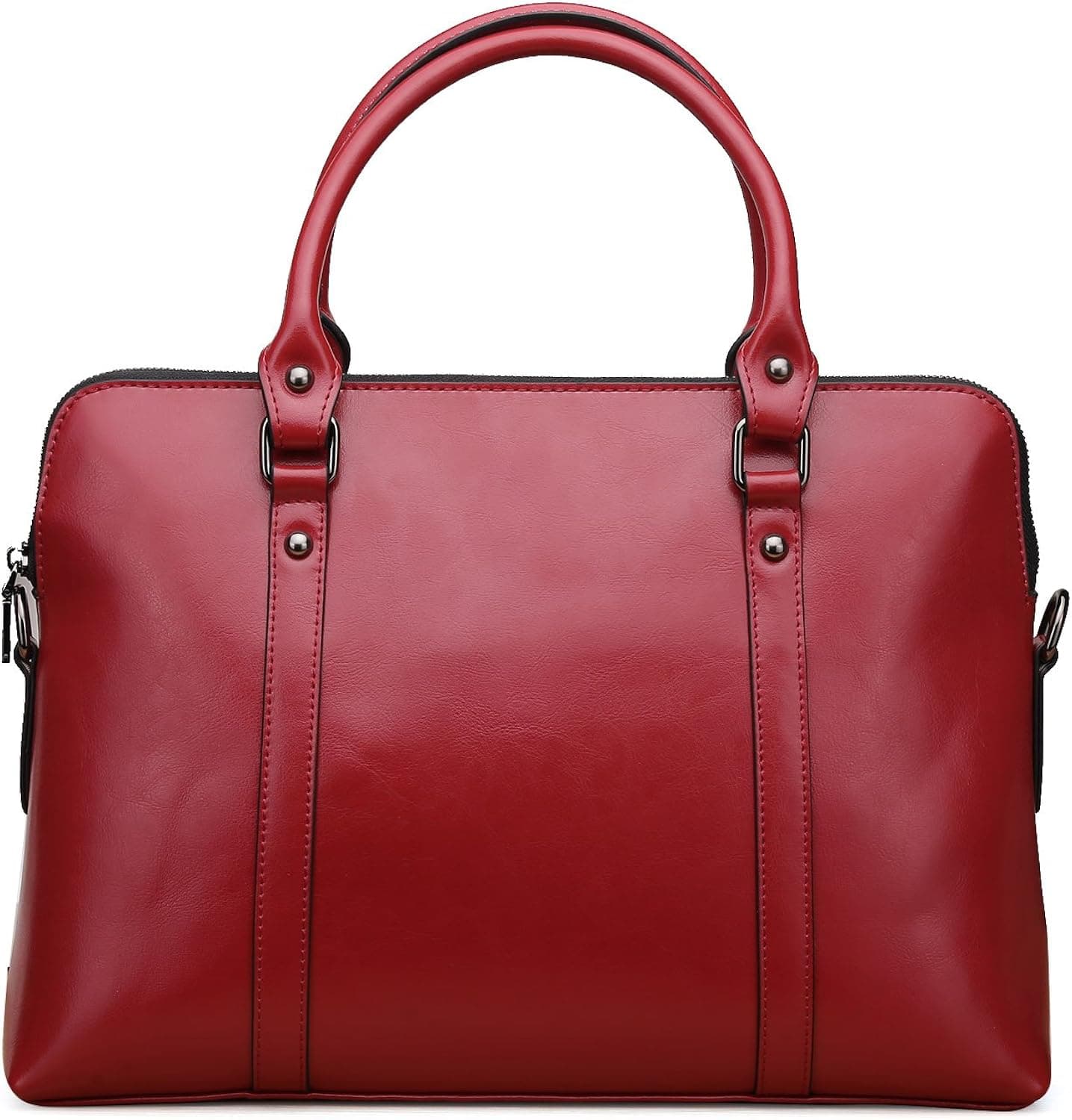 Women's Tote Bag Vintage Style Leather Work Tote Large Shoulder Bag Genuine Leather Handbags Slim Briefcase Purse