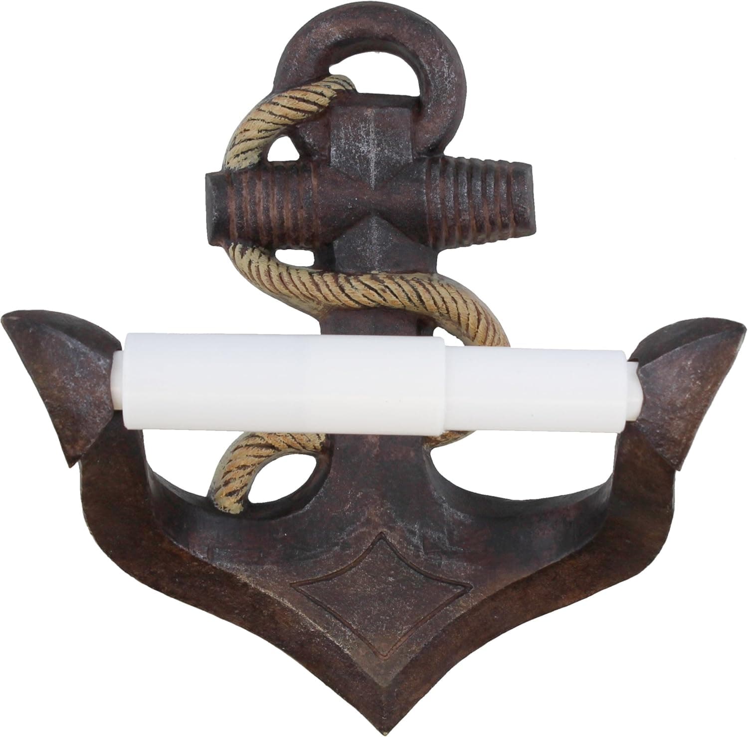 Boat Anchor Toilet Paper Holder - Rustic Rope Wrapped Nautical Decor,Brown Product Name