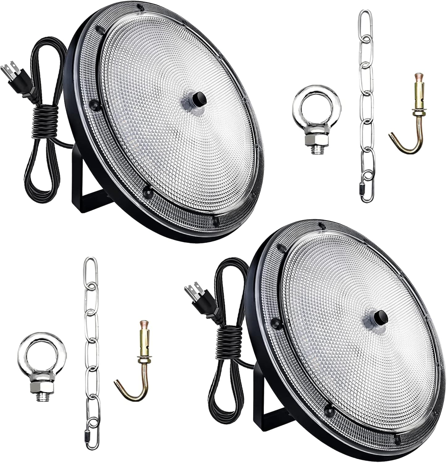 Kekeou UFO LED High Bay Light 200W with Plug LED Warehouse Lights Commercial Bay Lighting 6500K 20000lm Anti-Glare Waterproof IP65 for Shop Warehouse Barn Garage (2 Pack)