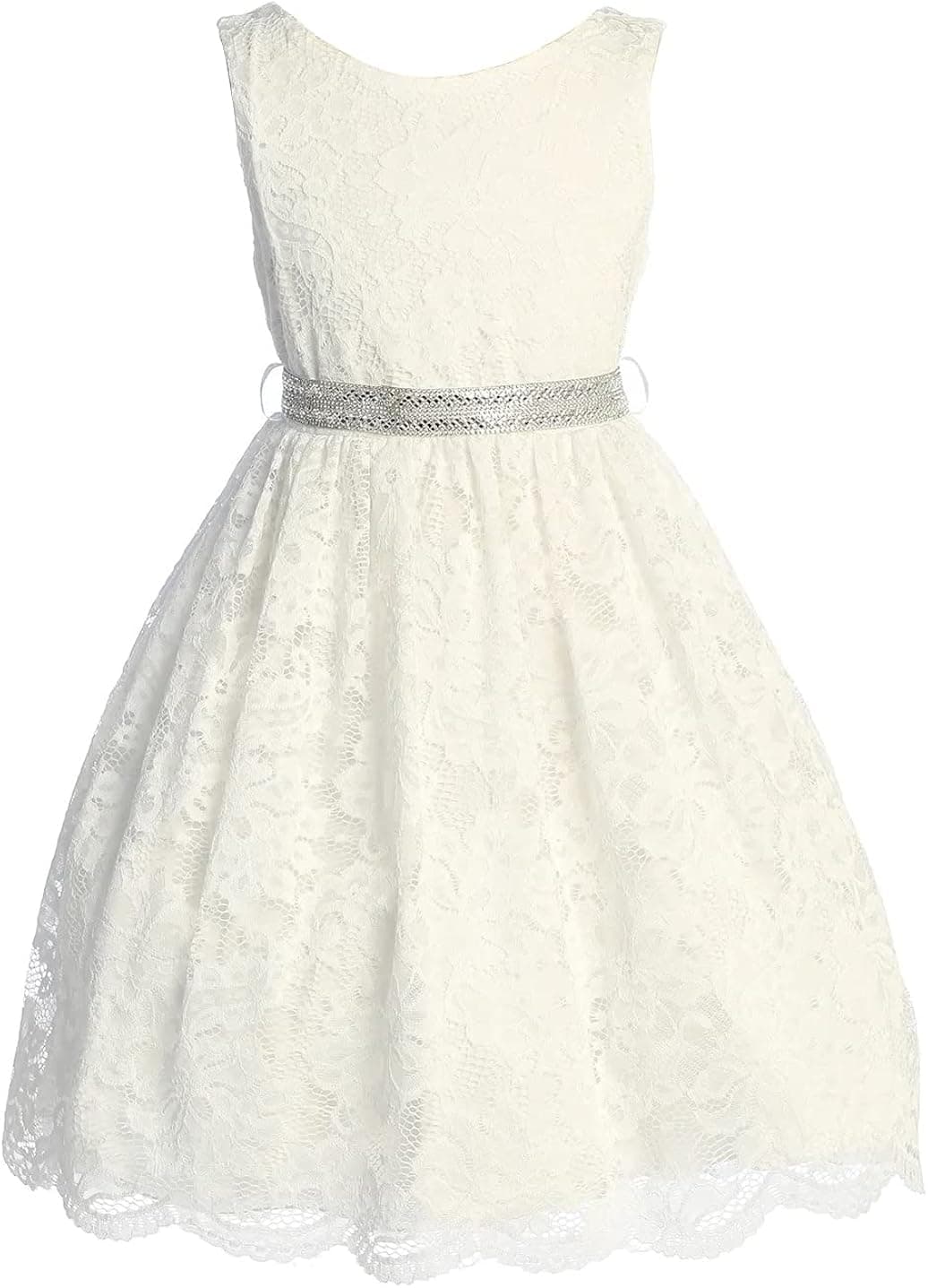 iGirlDress Big Girl Stretch Lace Tulle Skirt Husky Plus Size Flower Girl Dress