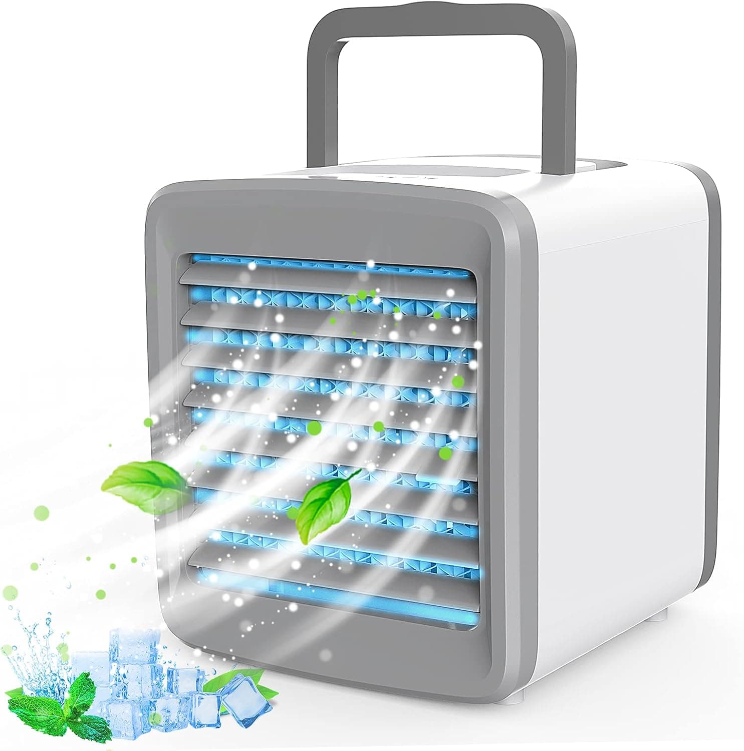 Portable Air Conditioner, Evaporative Air Conditioner Fan with 2 Speeds 7 Colors Air Conditioner Personal Air Cooler Desktop Air Conditioner for Office, Room