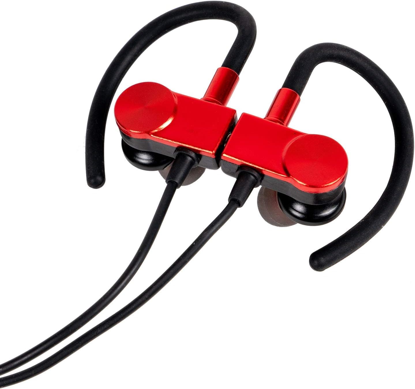 Deco Gear Magnetic Bluetooth Wireless Sport Hi-Fi Earbud Headphones - Red - with Built in Clear Call Microphone & Playback Controls + Carry Case