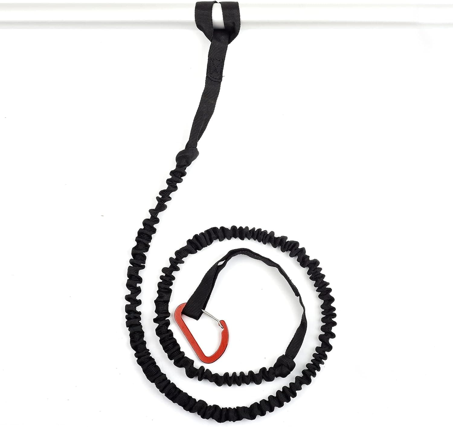 OCEANBROAD 1/2/4 PCS 5-8 Feet Stretchable Paddle Strap with Carabiner Secure Leash Lanyard Rope for SUP Kayak Canoe Paddle Fishing Pole Rod
