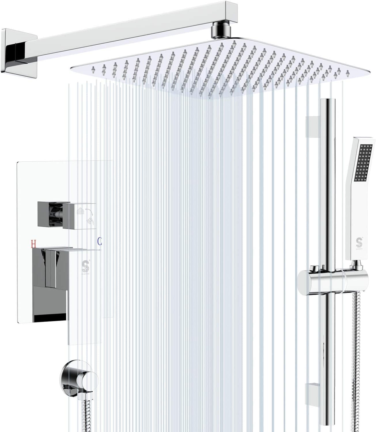 SR SUN RISE Shower System Polished Chrome 10 Inch