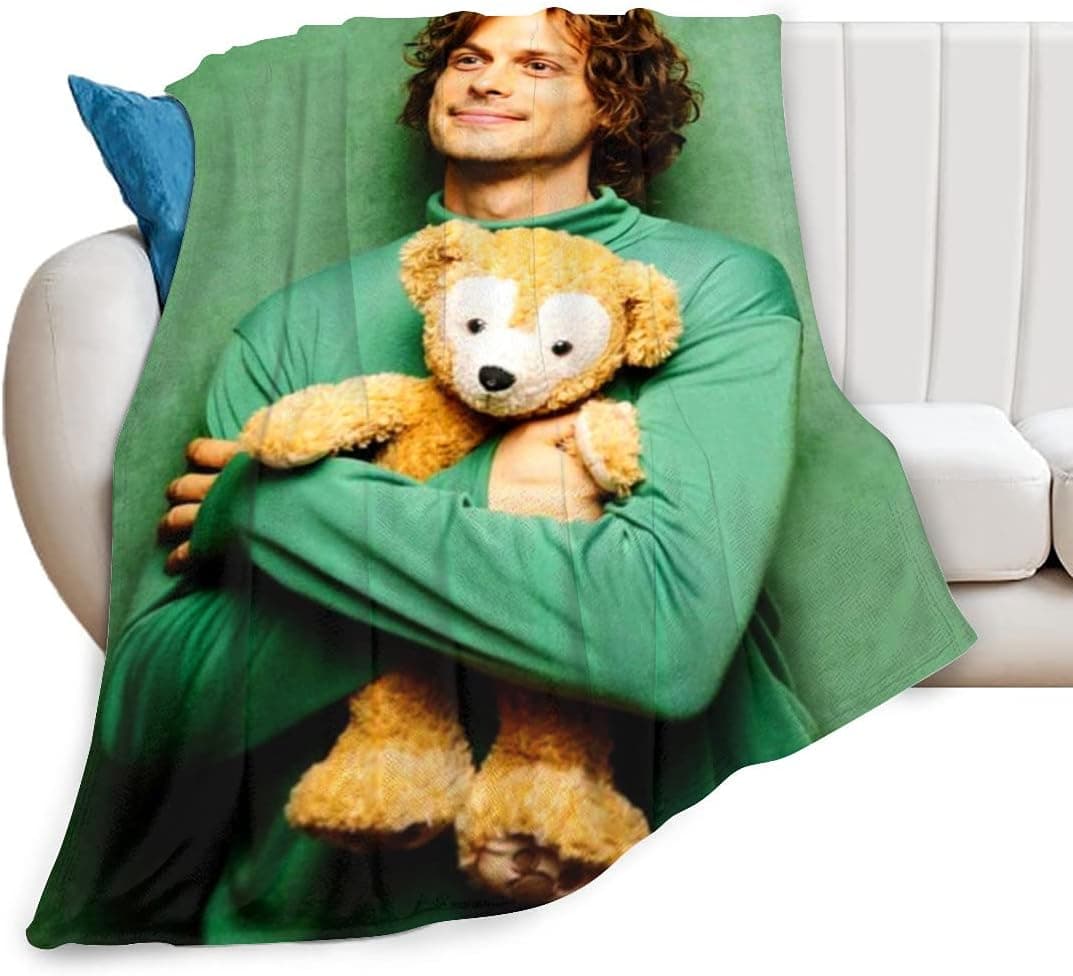 Aoxinquji Criminal Minds - Matthew Gray Gubler Flannel Fleece Blanket Lightweight Super Soft Warm Cozy Luxury Throw Blanket Home Decor for Couch, Bed, Sofa, Travel. 80"x60"