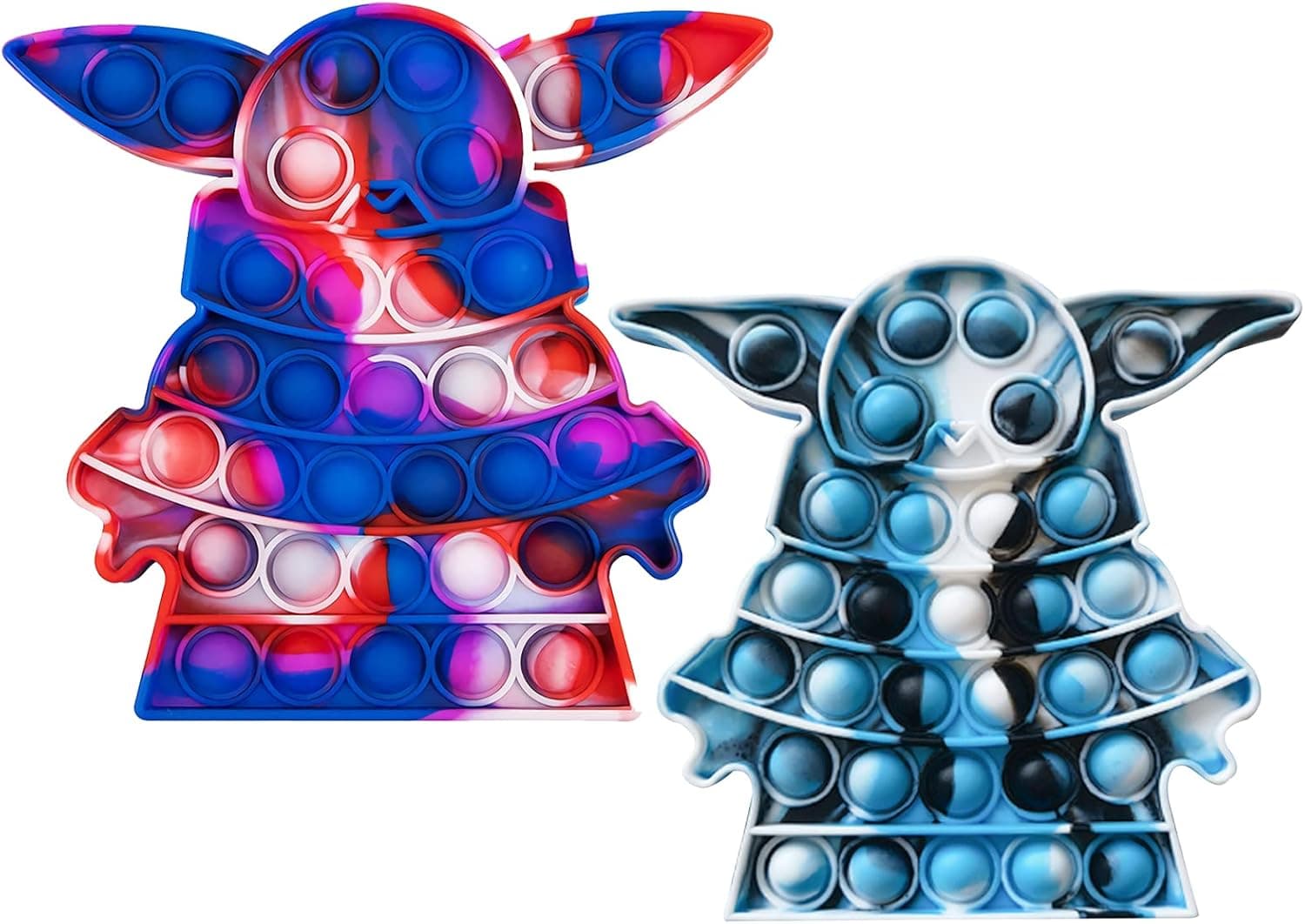 Baby Yo-da Pop Toy 2 Pack Squeeze Sensory Toy,Silicone Stress Reliever Toy,Autism Special Needs Stress Reliever,As a Gift for Family,Kids,Students,and Friends (Y1)