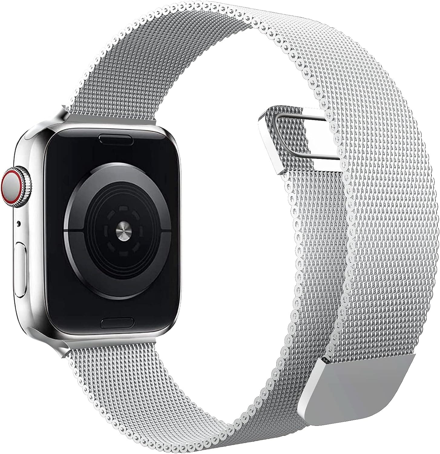 MORFU Slim Metal Bands Compatible with Smart Watch, Stainless Steel Small Thin Narrow Replacement Wristband for Women Men, Silver