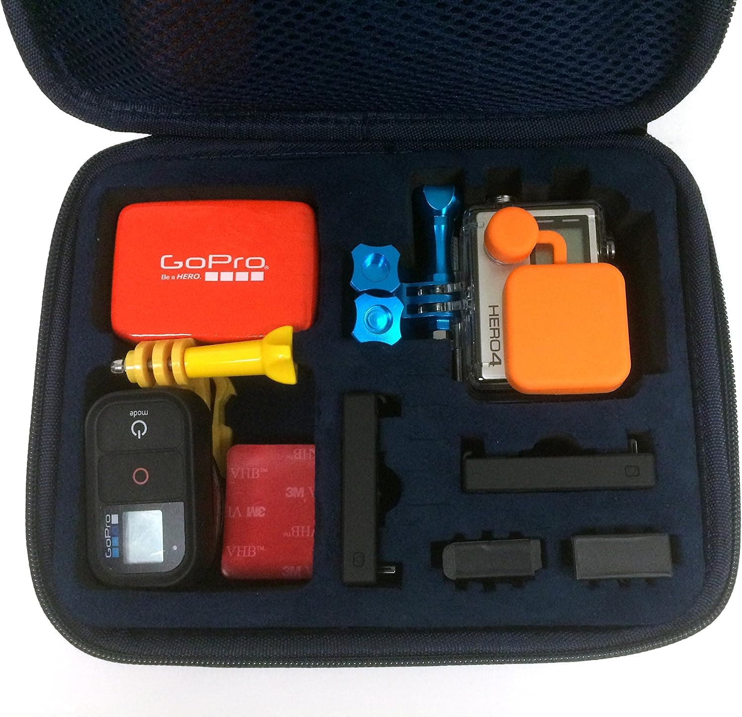 BunkerCase Medium Blue - Hard Shell Carrying and Travel Case for GoPro Hero 4, 3+, 2, 1 Camera and Accessories with Shoulder Strap and Laser-Cut Highest-Grade EVA Protection Foam