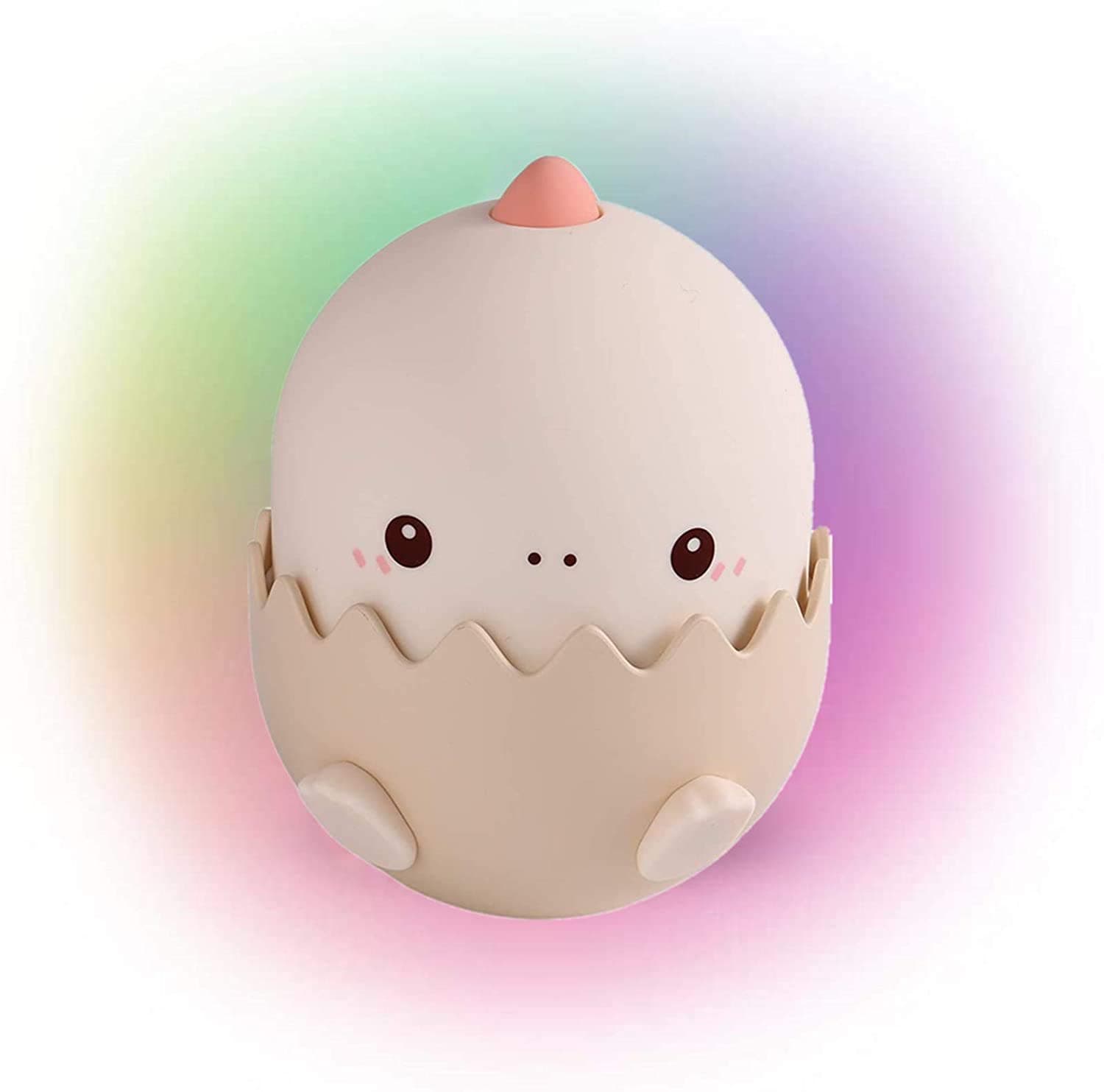 Night Light for Kids, Kawaii Dinosaur Silicone Baby Nightlight, Cute Lamp with Touch Sensor, Color Changing, Tumbler Egg Shape, Integrated LED Rechargeable, Best Gifts for Girls Boys