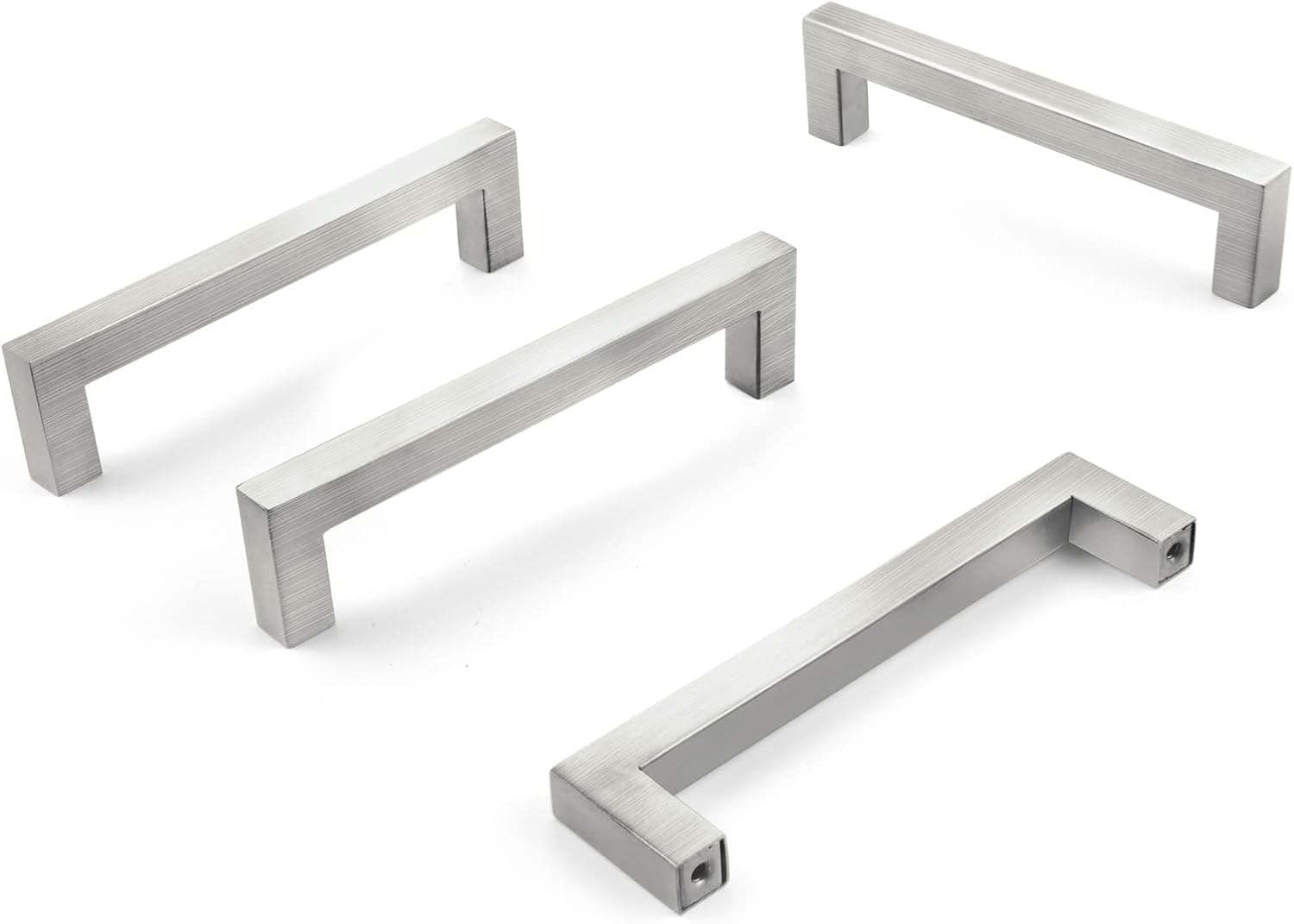 BangShou Cabinet Handles 4Pack - Brushed Nickel Cabinet Pulls 5 Inch Silver Drawer Pulls, Drawer Handles for Kitchen Cabinets Cupboard