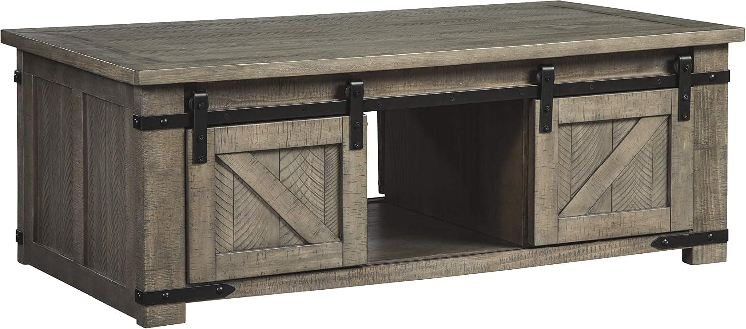 Signature Design by Ashley Aldwin Rect Storage Cocktail Table Gray