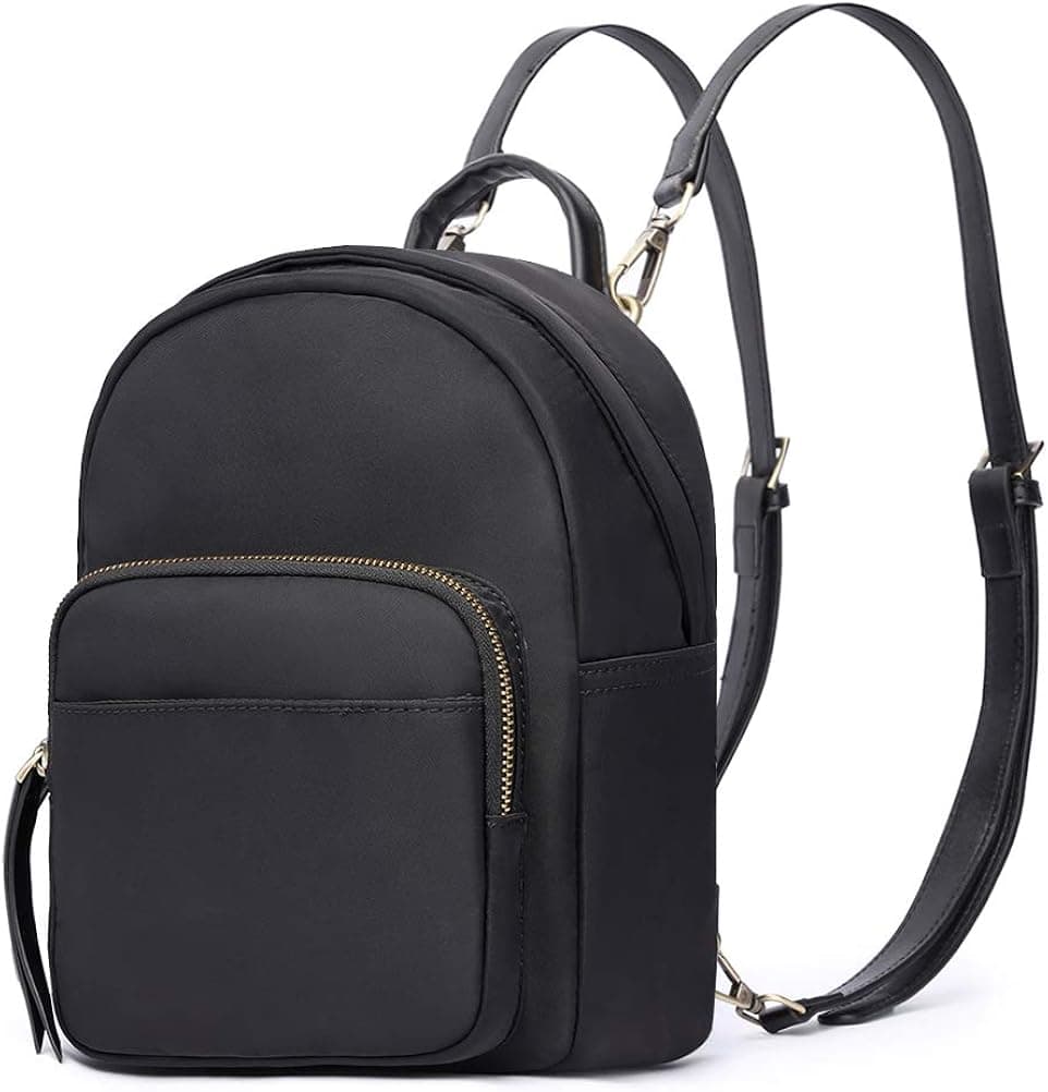 HaloVa Women's Backpack, Mini Shoulders Bag, Multifunction Daypack Satchel Crossbody Bag for Girls Lady, Black