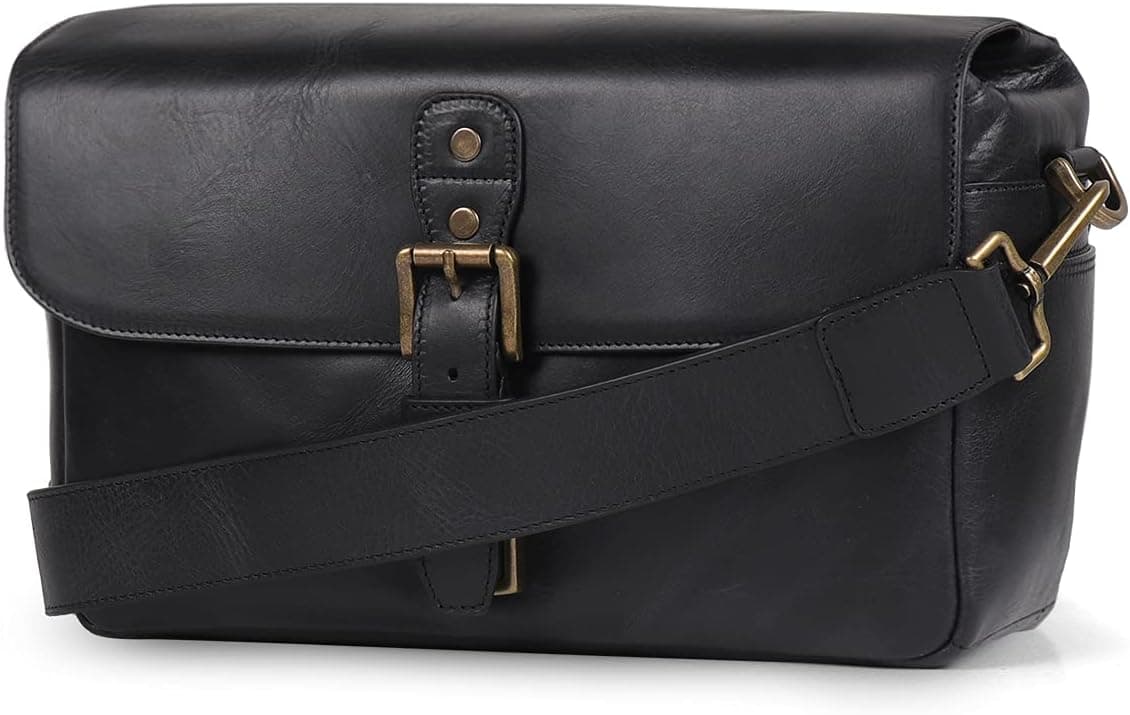 MegaGear Torres Genuine Leather Camera Messenger Bag for Mirrorless, Instant and DSLR Cameras