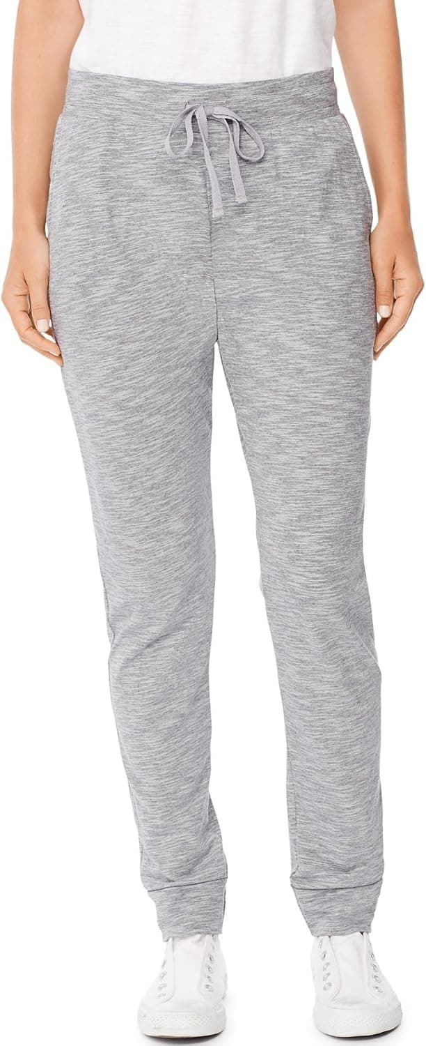 Hanes Womens Slub Jersey Pocket Pants 9332, L, Dada Grey Heather