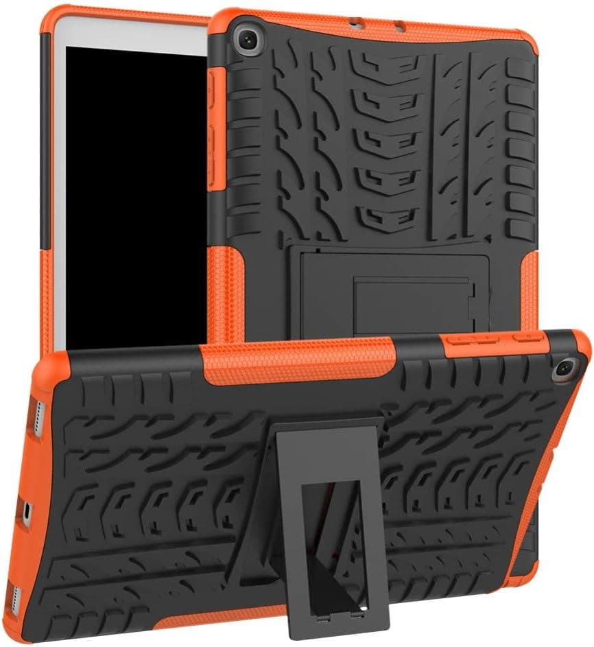 Case for Samsung Galaxy Tab A 10.1 Inch 2019 SM-T515/T510 DWaybox Rugged Heavy Duty Armor Hard Back Cover Case with Kickstand (Orange)