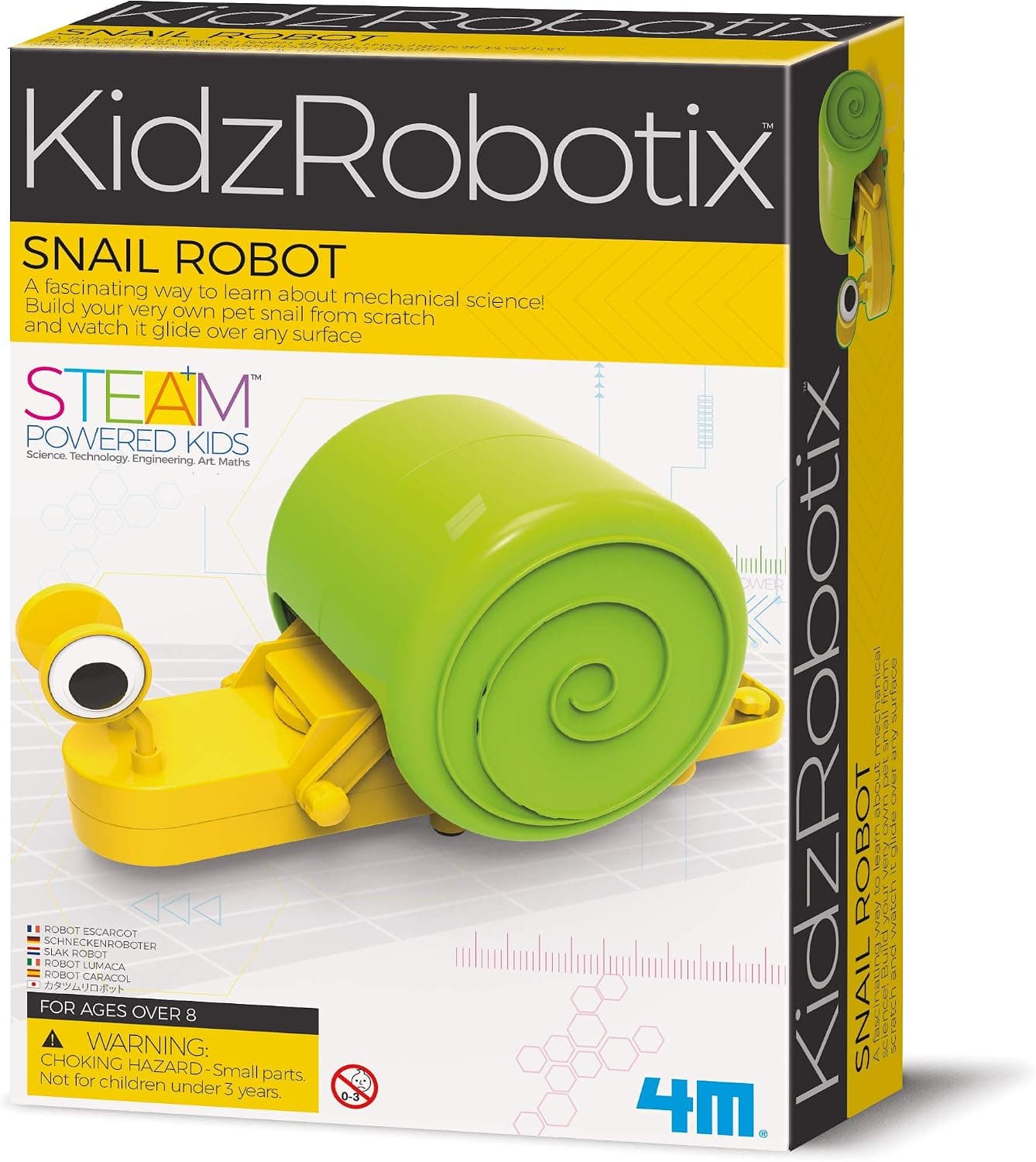4M Snail Robot from KidzRobotics, A Fascinating Way to Learn About Mechanical Science! Build Your Very Own Pet Snail and Watch it Glide, Ages 8