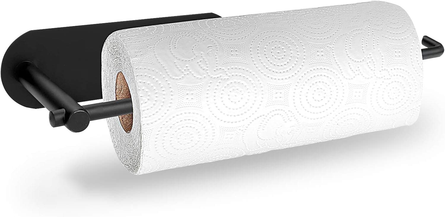 Undermount Paper Towel Holder, 13 in Stainless Steel Under Cabinet Paper Towel Holder Self Adhesive and Mounted Paper Holder Towel Roll Rack for Home, Bathroom, Kitchen