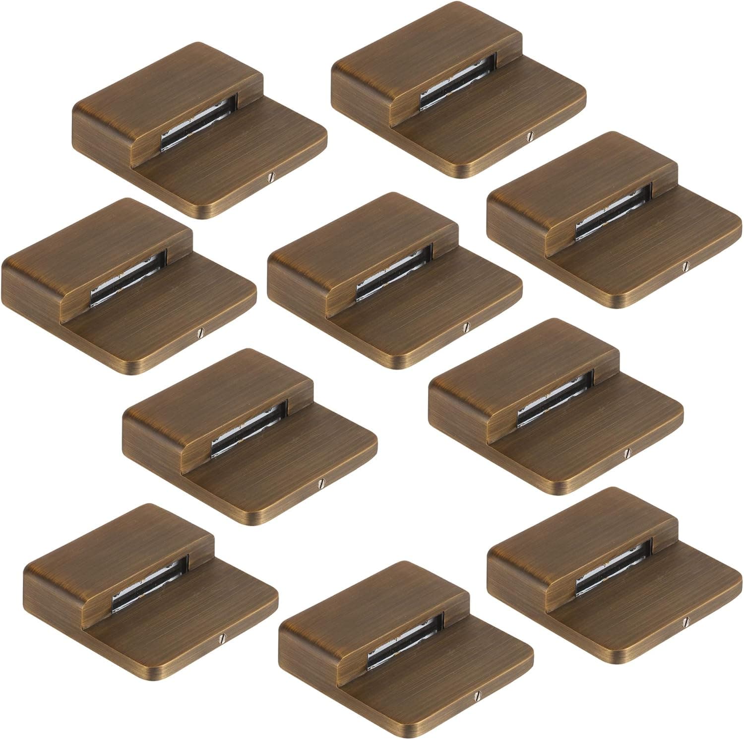 LFU Brass Constructed Surface Mounted Deck/Step/Patio/Hardscape Light. Low Voltage. (10 Pack Bundle, Dallion)