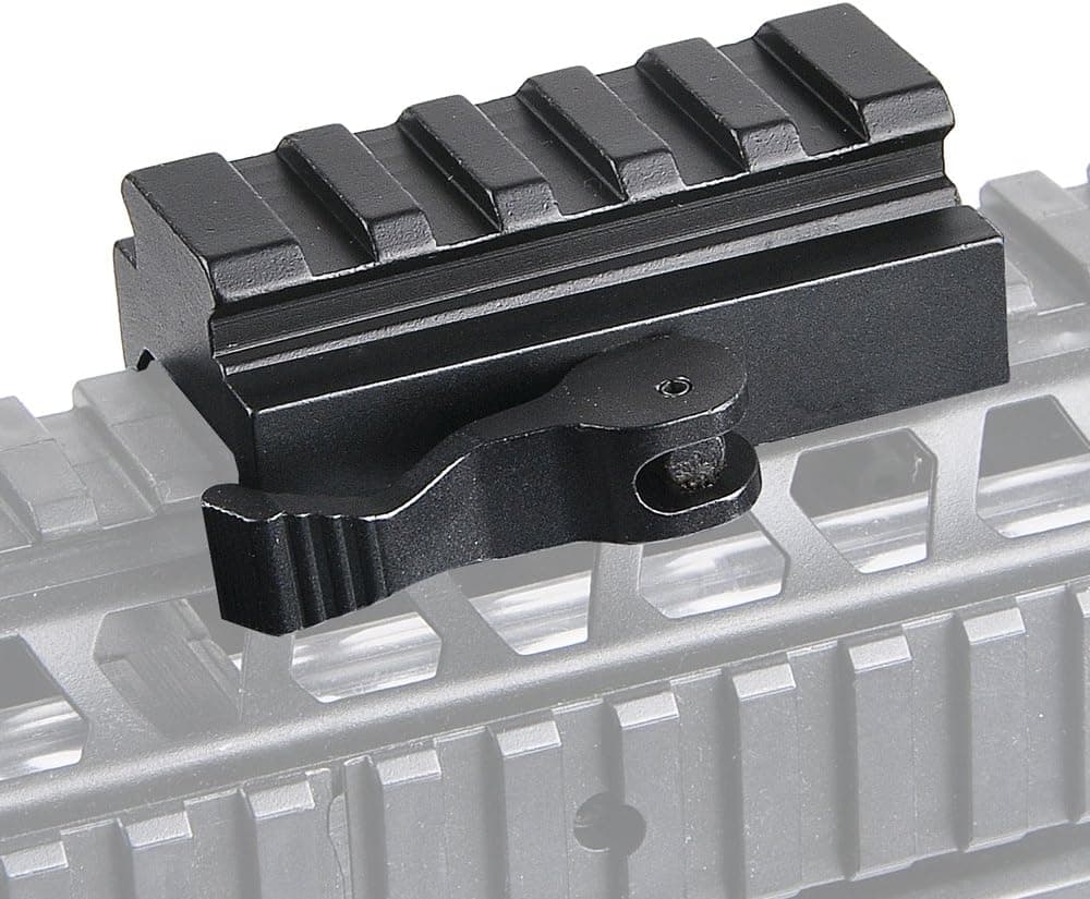 BESTSIGHT 5-Slot Universal QD Lever Lock Adaptor Quick Release Low Profile Picatinny Riser Mount for Red Dots Scopes and Optics