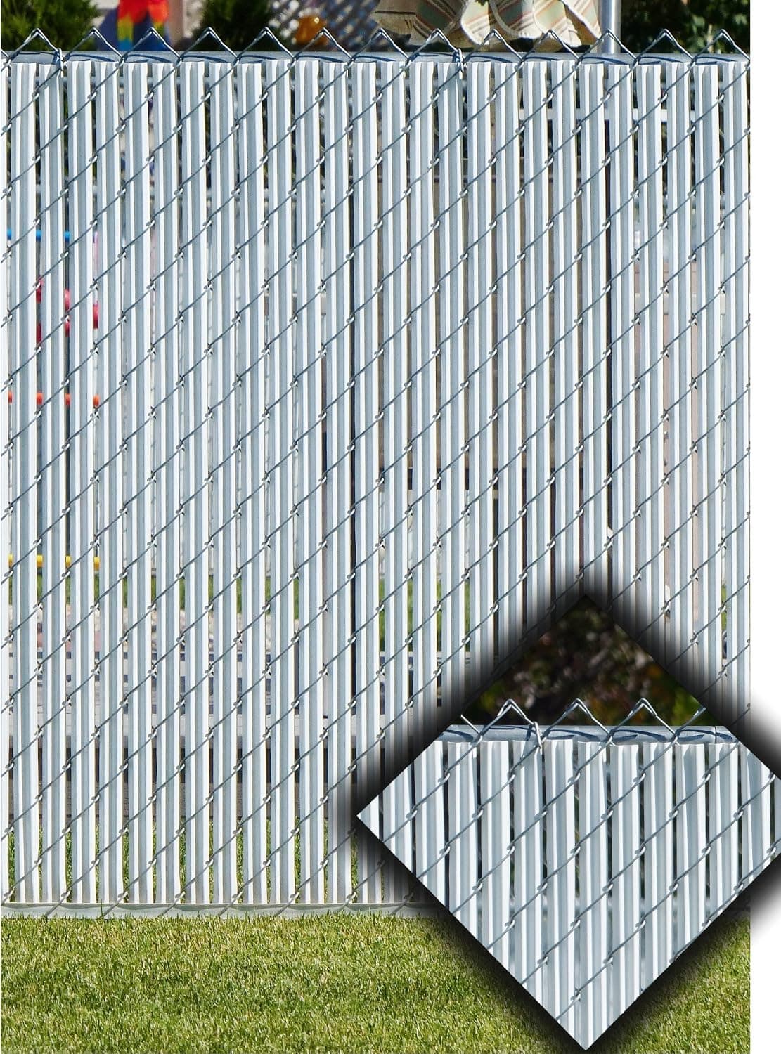 White Privacy Fence Slats (for 4' Chain Link)