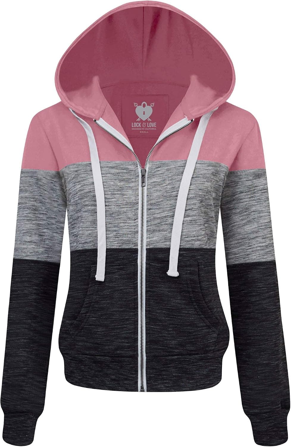 Lock and Love Women's Active Casual Zip-up Hoodie Jacket Long Sleeve Comfortable Lightweight Sweatshirt