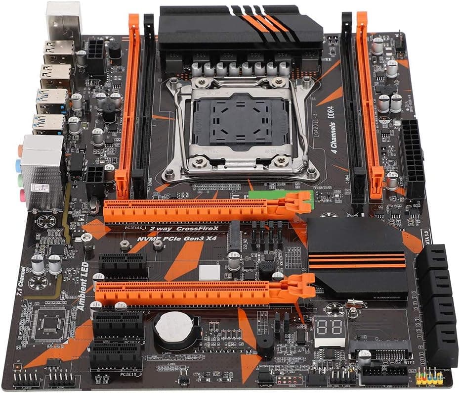 X99 LGA2011-3 DDR4 Computer Motherboard Mainboard, Intel LGA2011 V3 Gaming Motherboard with NVME M.2, Four Channels DDR4 ECC/REG RAM i7 Processor