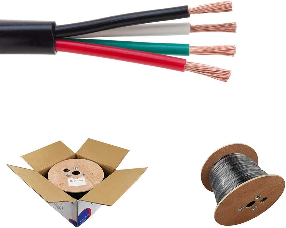 Satmaximum Outdoor UV Protection Rated Professional Speaker Audio Cable (500FT, 16/4)