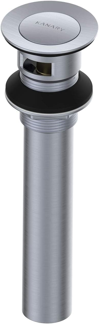 KANARY Bathroom Sink Drain with Overflow Vessel Sink Lavatory Vanity Pop Up Drain Stopper(Small Cap with oveflow-Brushed Nickel)