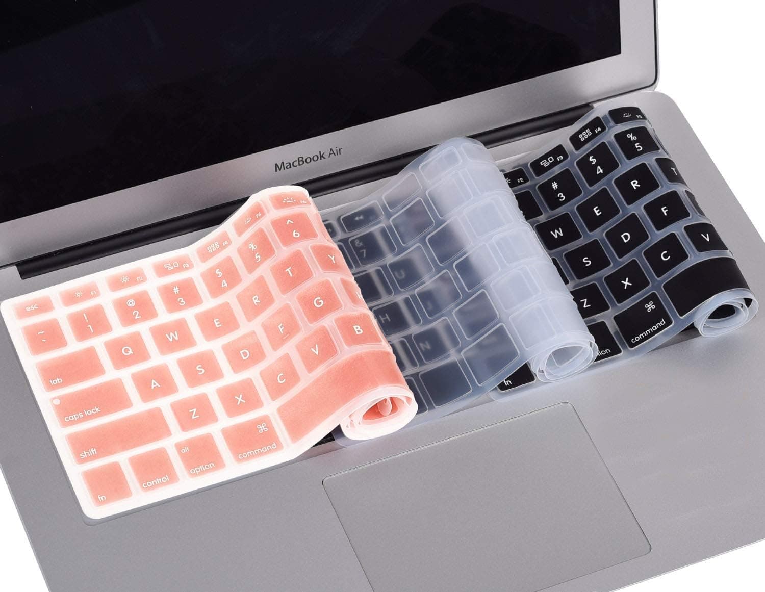 ikammo Keyboard Cover Skin Compatible MacBook Air 13" (Model: A1369 and A1466) and MacBook Pro 13" 15" 17" (with or Without Retina Display),3PCS Pack(Black/Transparent/Rose Gold)