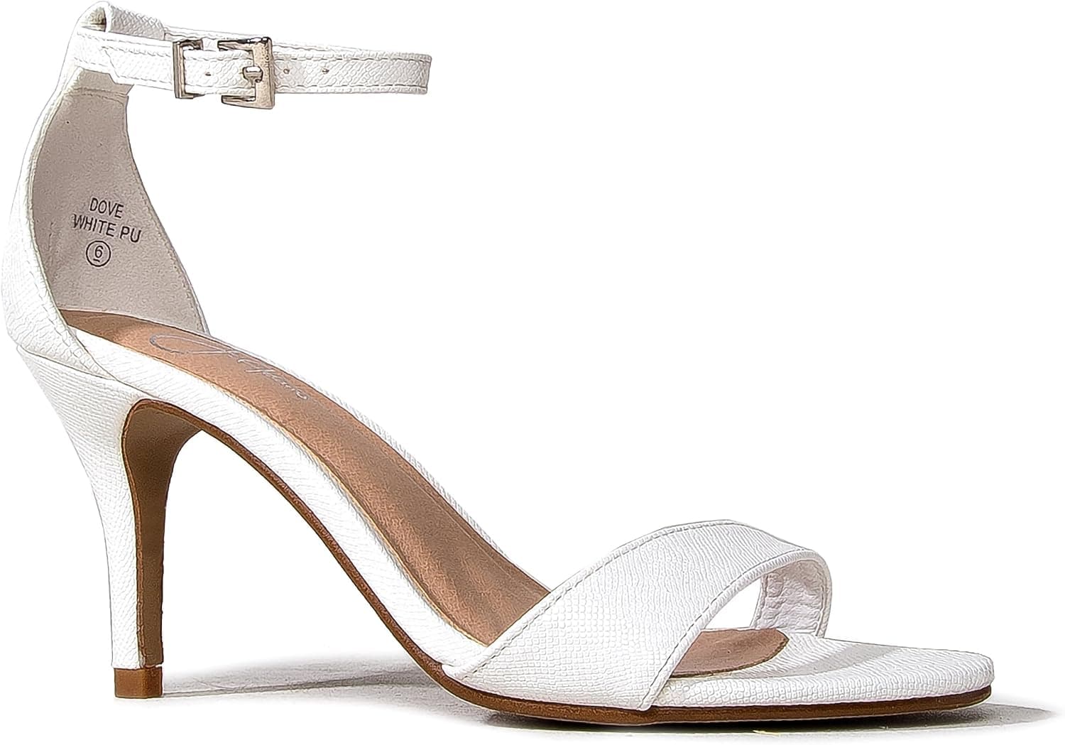 J. Adams Dove Ankle Strap Stiletto Heel Open Toe Dress Sandal
