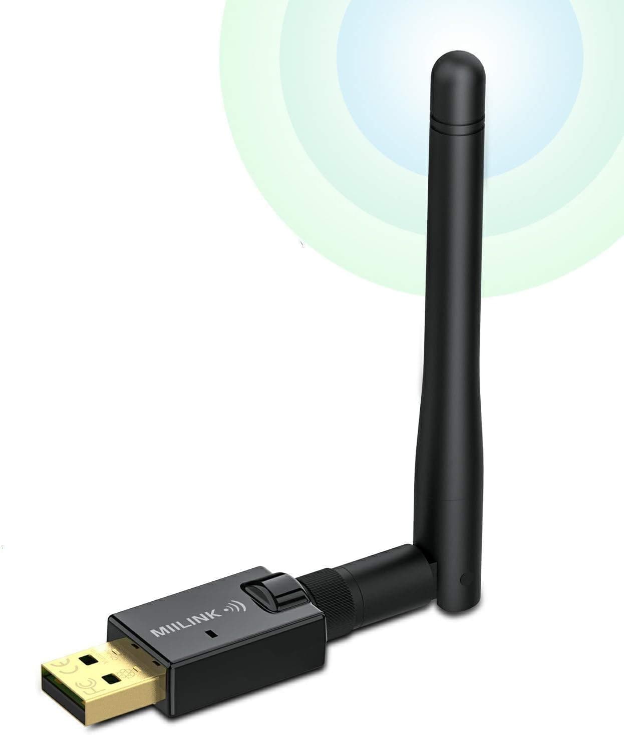 MIILINK USB WiFi Adapter for PC 600Mbps,Wireless Network Adapter Dual Band 2.4GHz/5.8GHz WiFi Card 802.11ac WiFi Dongle for Desktop Laptop Support Windows 10/8.1/8 /7 /XP/Vista/Mac OS (NO CD Needed)