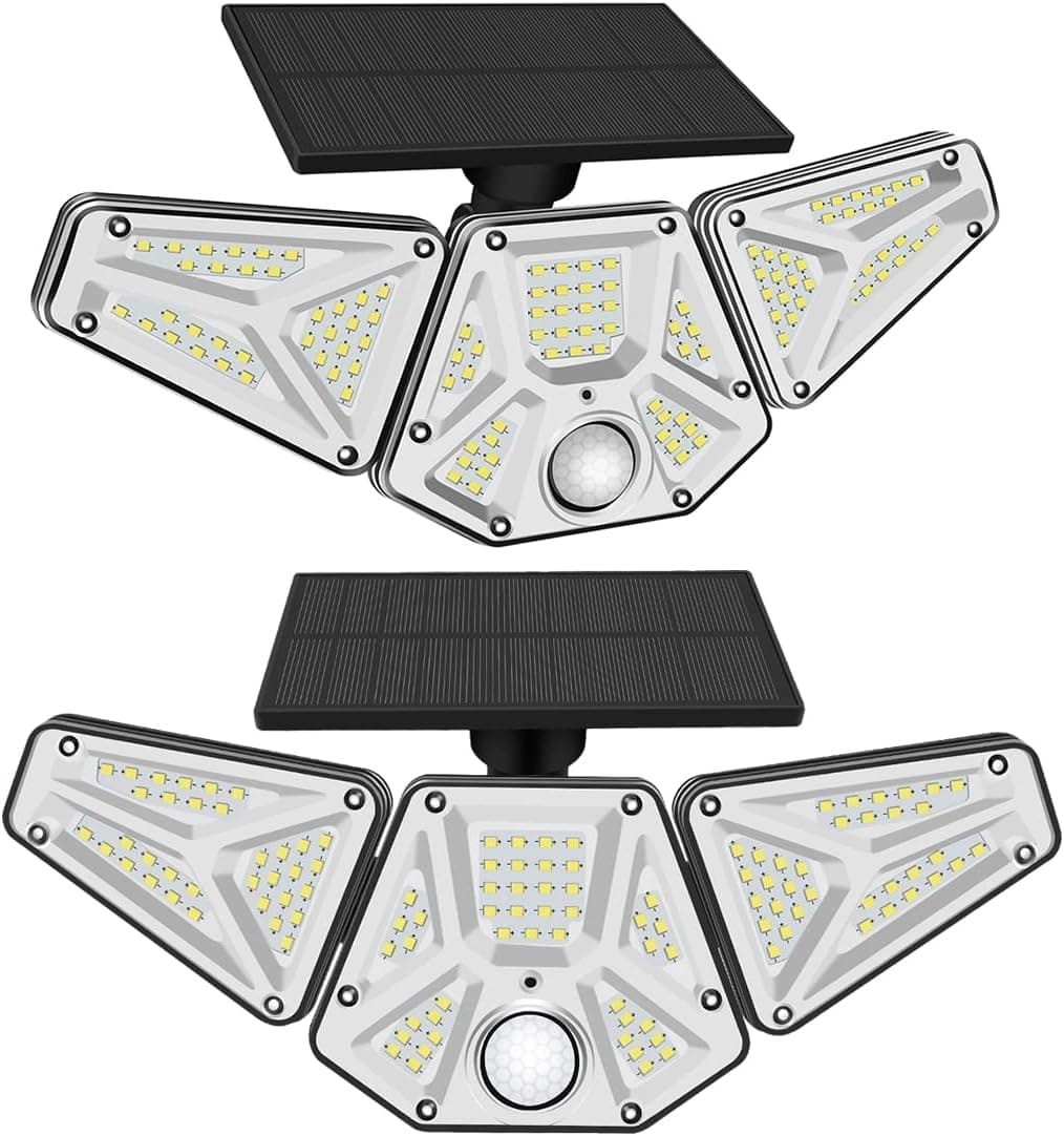 ZMAOY Solar Flood Lights Outdoor 2000LM Remote Control IP65 Waterproof (2 Pack)