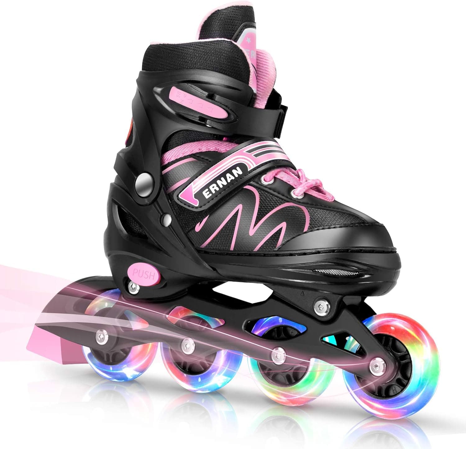 ERNAN Inline Roller Skates,Adjustable Inline Skate for Kids and Adults with Full Light Up Wheels,Outdoor Roller Blades for Boys and Girls, Men and Women