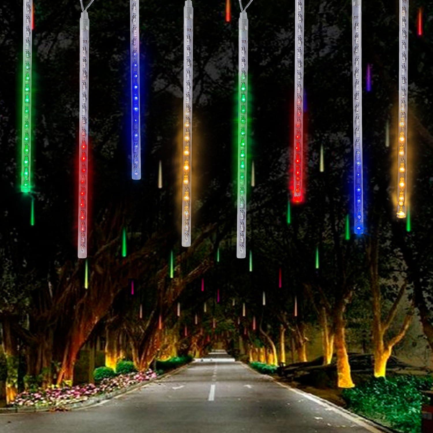 BIENNA String Lights, LED Meteor 8 Tubes 30 cm Lighting for Home Xmas Wedding Party