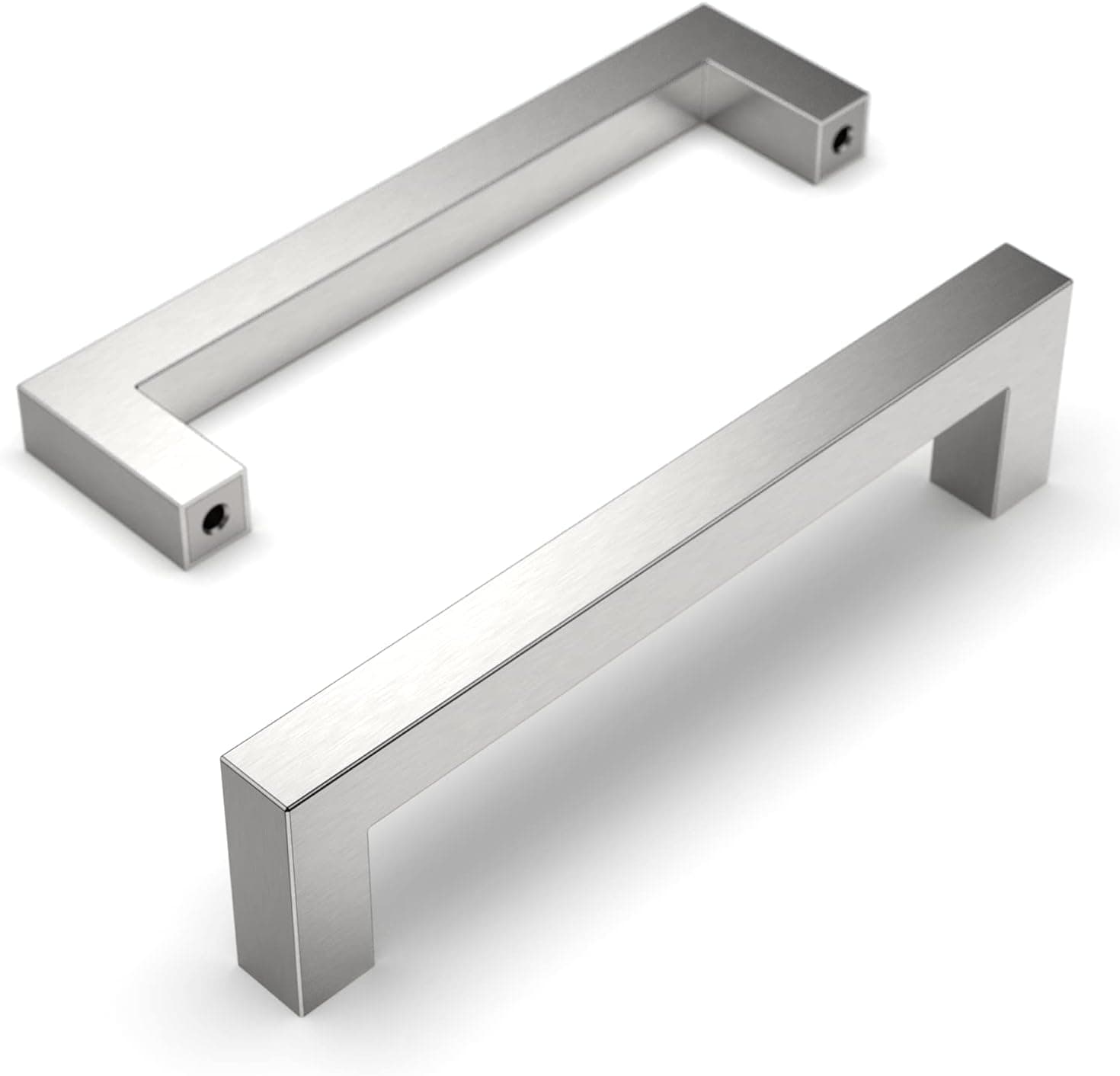 Amerdeco 25 Pack Kitchen Cabinet Handles 5 Inch(128mm) Hole Centers, Brushed Nickel Stainless Steel Handles for Kitchen Cabinet Hardware, Cabinet Pulls for Bathroom Cupboard Dresser Drawer Handles