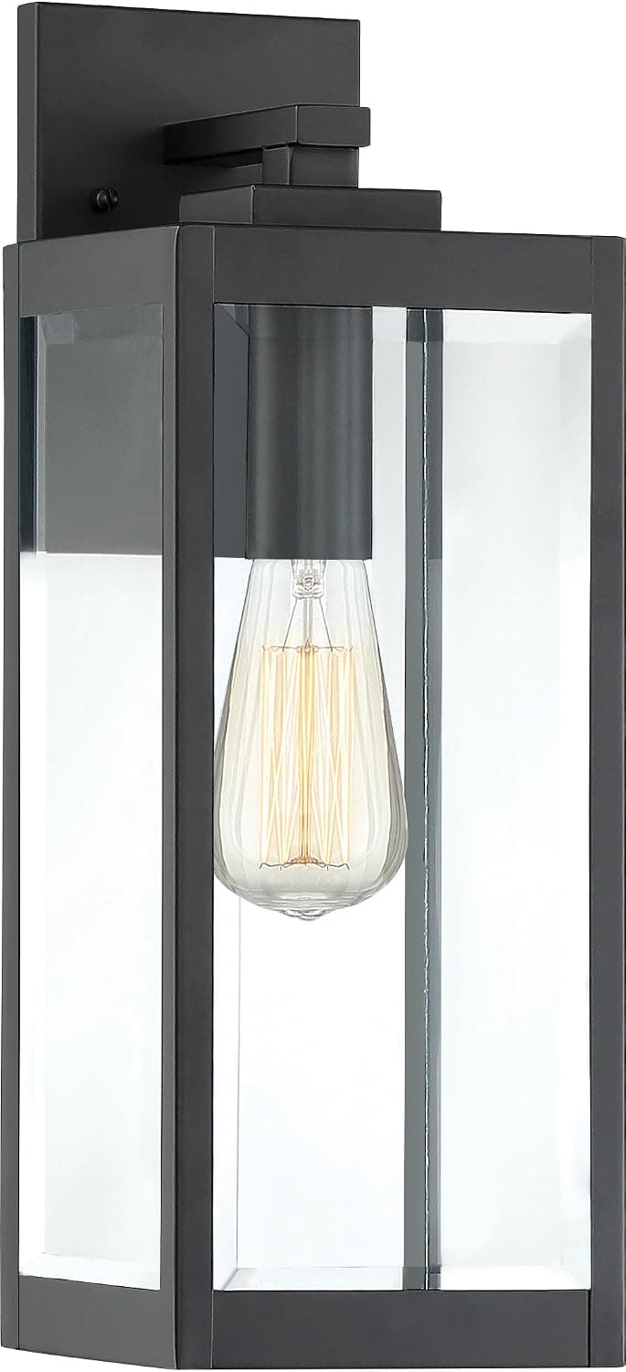 Quoizel WVR8406EK Westover Modern Industrial Outdoor Wall Sconce Lighting, 1-Light, 100 Watt, Earth Black (17"H x 6"W)
