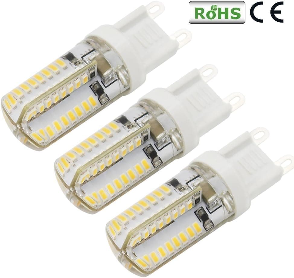 Torchstar SD-2CRR-DMZS 110V 3W Silicone Coated G9 LED Bulb, Warm White, Pack of 3